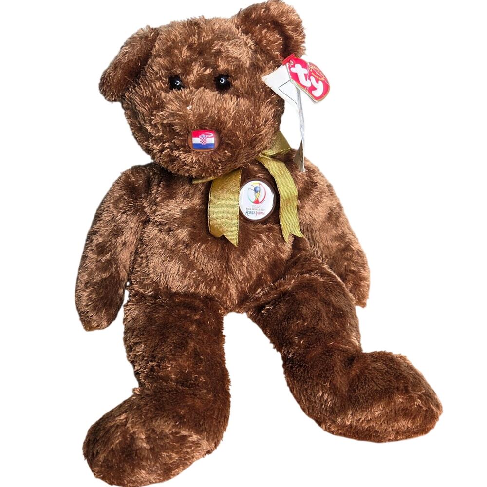Vintage TY BEANIE BUDDIES 2002 "Champion" FIFA World Cup Bear Croatia